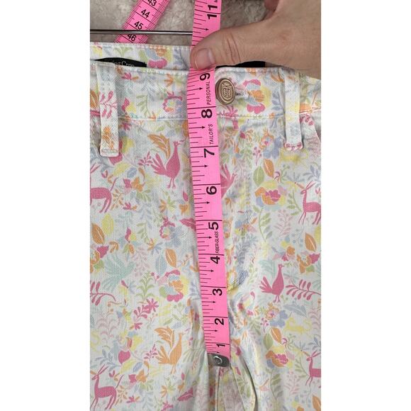Talbots Pants Womens 2 Crop Legging Pastel Animal Print Stretch Summer‎ Casual - Picture 12 of 13